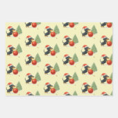 Cute Dachshund Christmas Wrapping Paper Set of 3 Geschenkpapier Set (Vorderseite)