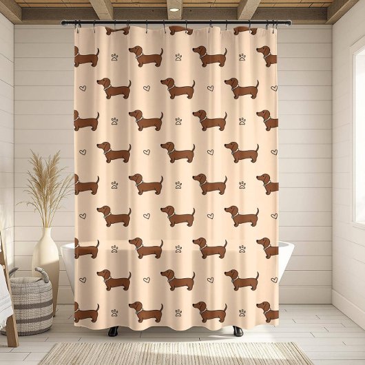 Cute Dachshund Dog Duschvorhang