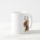 Cute Dachshund Dog Watercolor Kaffeetasse (VorderseiteRechts)