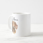 Cute Dachshund Dog Watercolor Kaffeetasse (Vorderseite Links)