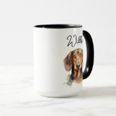 Cute Dachshund Dog Watercolor Tasse (VorderseiteRechts)