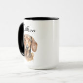 Cute Dachshund Dog Watercolor Tasse (Vorderseite Links)