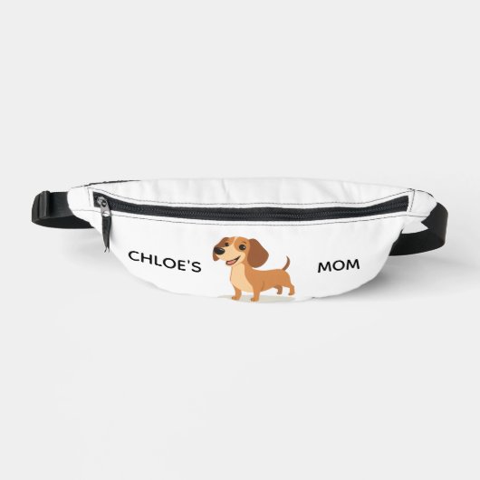 Cute Dachshund Fanny Pack – Playful Illustrated Bauchtasche (Vorderseite)
