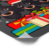 Cute Dachshund Le Doxie Christmas Tree Xmas Hat Lo Poster (Ecke)