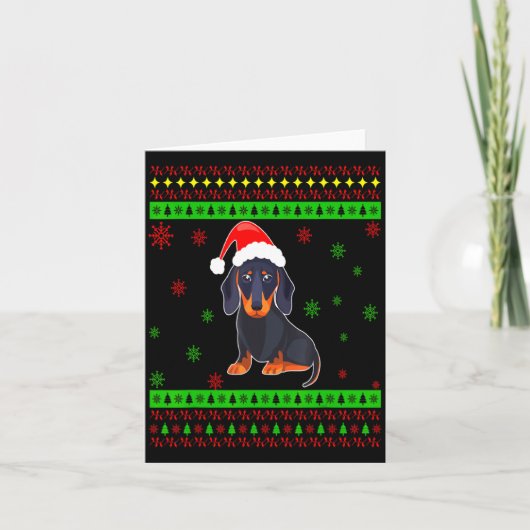 Cute Dachshund Long Dog Mom Merry Xmas New Year  Karte (Vorderseite)