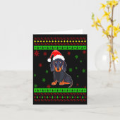 Cute Dachshund Long Dog Mom Merry Xmas New Year  Karte (Gelbe Blume)