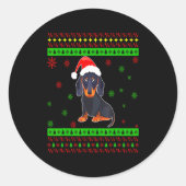 Cute Dachshund Long Dog Mom Merry Xmas New Year Runder Aufkleber (Vorderseite)