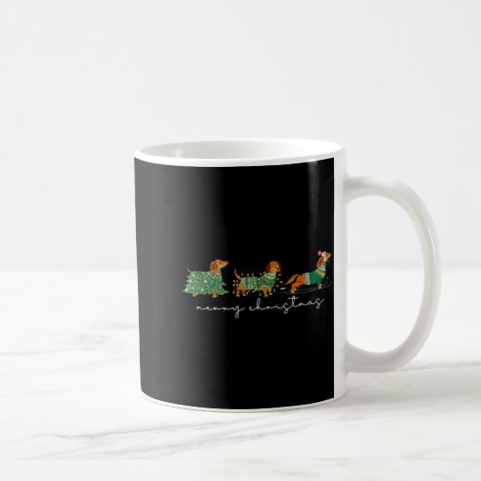Cute Dachshund Merry Christmas Weiner Dog Lover Xm Kaffeetasse (Rechts)