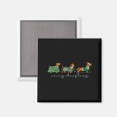 Cute Dachshund Merry Christmas Weiner Dog Lover Xm Magnet (Vorderseite/Rückseite)
