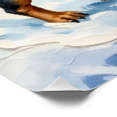 Cute Dachshund Puppy Cozy Winter Scarf Art Poster (Ecke)