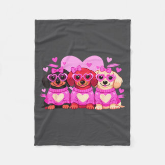 Cute Dachshund Valentines Heart Dog Lover Men Wome Fleecedecke