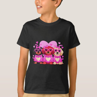 Cute Dachshund Valentines Heart Dog Lover Men Wome T-Shirt