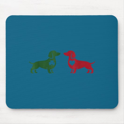 Cute Dachshund Valentines Patrick's Day Lover Dog  Mousepad (Vorne)