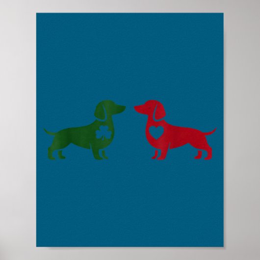 Cute Dachshund Valentines Patrick's Day Lover Dog  Poster (Vorne)