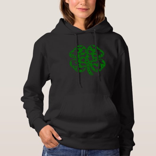Cute Dachshund Wiener Dog Shamrock C Saint Patrick Hoodie (Vorderseite)