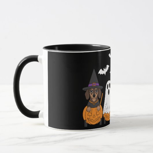 Cute Dachshunds Halloween Party Tasse (Links)