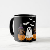 Cute Dachshunds Halloween Party Tasse (Vorderseite Links)