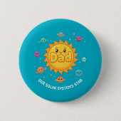 Cute Dad Solar System Star Space Cartoon Button (Vorderseite)