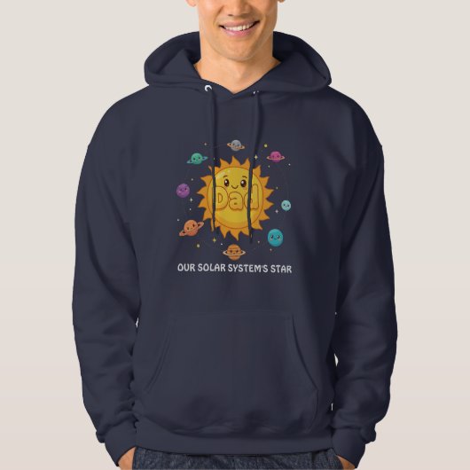 Cute Dad Solar System Star Space Cartoon Hoodie (Vorderseite)