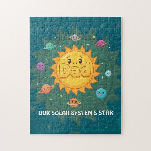 Cute Dad Solar System Star Space Cartoon Puzzle (Vertikal)