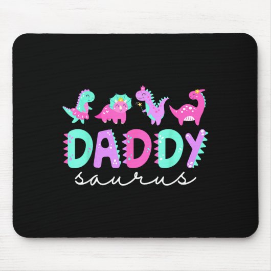 Cute Daddy Saurus Dad Dinosaur Birthday Boy Girl F Mousepad (Vorne)