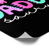 Cute Daddy Saurus Dad Dinosaur Birthday Boy Girl F Poster (Ecke)