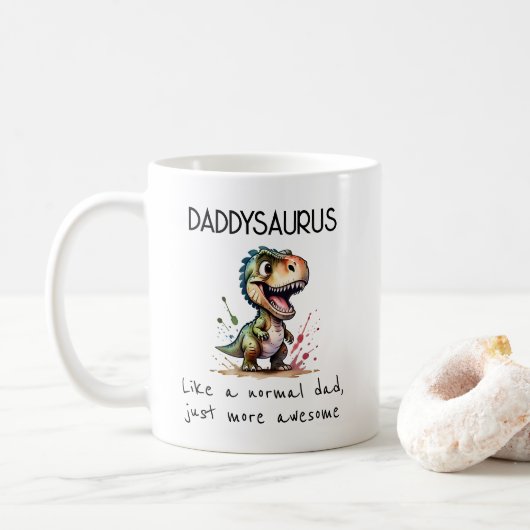 Cute Daddysaurus zum Vatertag Kaffeetasse (Mit Donut)