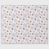 Cute Daisy and Strawberry Pattern Geschenkpapier (Flach)