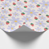 Cute Daisy and Strawberry Pattern Geschenkpapier (Ecke)