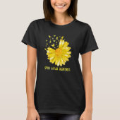 Cute Daisy Butterfly Yellow Ribbon Spina Bifida Aw T-Shirt (Vorderseite)