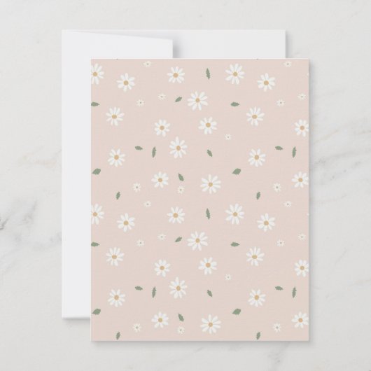 Cute Daisy Floral Blossoms & Greenery Custom Name Dankeskarte (Rückseite)