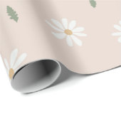 Cute Daisy Floral Blossoms & Greenery Geschenkpapier (Rolleneckpunkt)