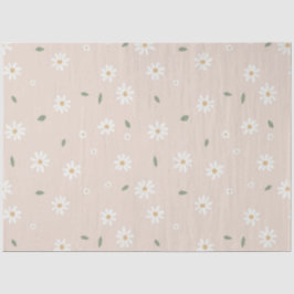 Cute Daisy Floral Blossoms & Greenery Seidenpapier