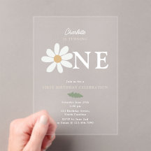 Cute Daisy Flower 1st Birthday Girl Pink