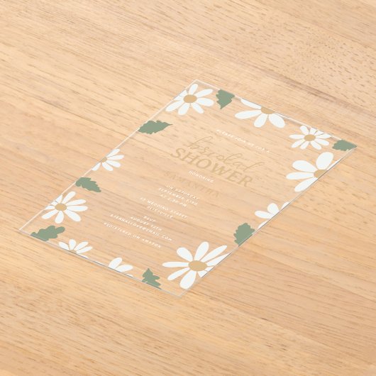 Cute Daisy Flower Bridal Shower Acryleinladungen (Ablage )