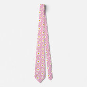 Cute Daisy Flower Pattern On A Pink Krawatte (Vorderseite)