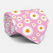 Cute Daisy Flower Pattern On A Pink Krawatte (Gerollt)