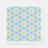Cute Daisy Flower Pattern on Soft Blue Background Serviette (Vorderseite)