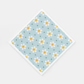Cute Daisy Flower Pattern on Soft Blue Background Serviette (Ecke)