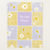Cute Daisy Patchwork Aesthetic Gingham Personalize Planer (Vorderseite)