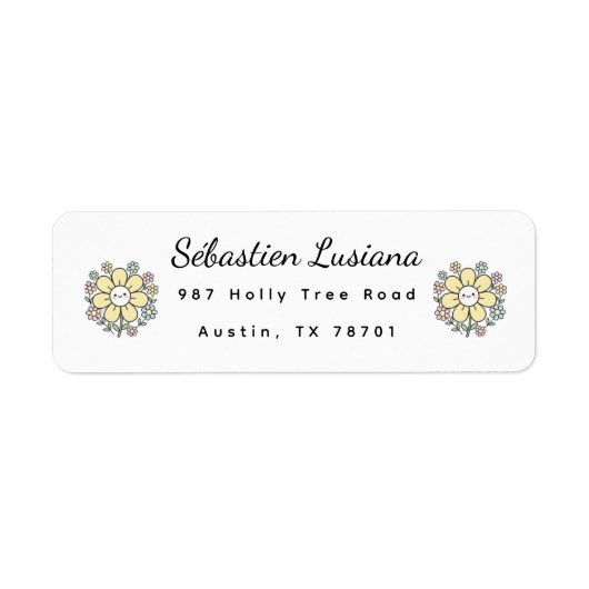 Cute Daisy Return Address Label (Vorne)