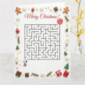 Cute Dalmatian Dog Christmas Maze Puzzle Holiday Karte (Gelbe Blume)