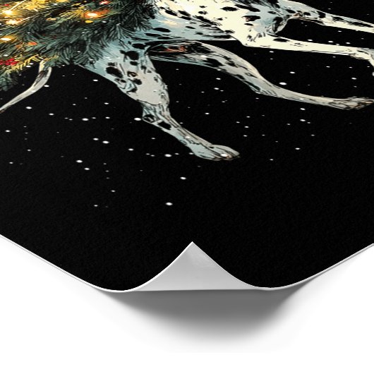 Cute Dalmatian Dog In A Christmas Tree For Men Wom Poster (Ecke)