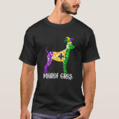 Cute Dalmatian Dog Lover Mardi Gras Party Jester M T-Shirt (Vorderseite)