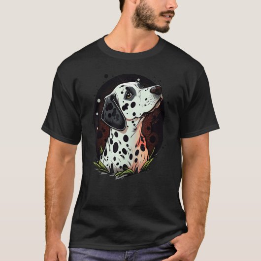 Cute Dalmatian Dog on Dalmatian 1 T-Shirt (Vorderseite)