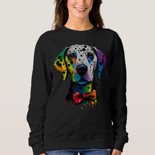 Cute Dalmatian Dog on Dalmatian 2 Sweatshirt (Vorderseite)