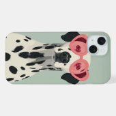 Cute Dalmatian with Heart Sunglasses iPhone Hülle (Rückseite (Horizontal))