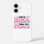 Cute Dancer Saying Pink & Teal Confetti Case-Mate iPhone Hülle (Rückseite)