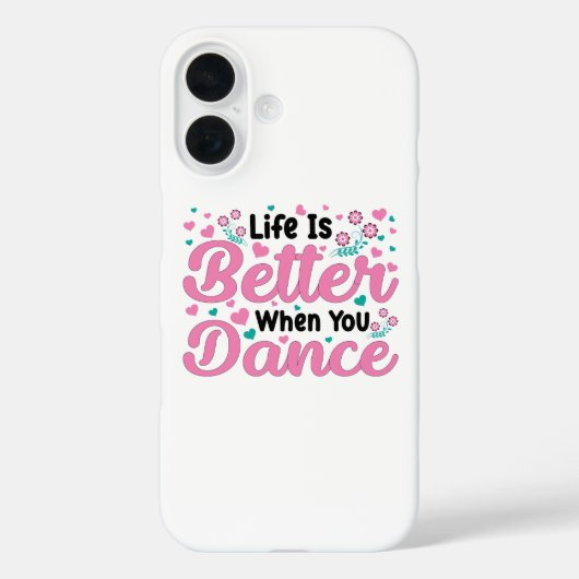 Cute Dancer Saying Pink & Teal Confetti Case-Mate iPhone Hülle (Rückseite)