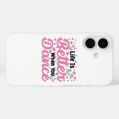 Cute Dancer Saying Pink & Teal Confetti Case-Mate iPhone Hülle (Rückseite (Horizontal))